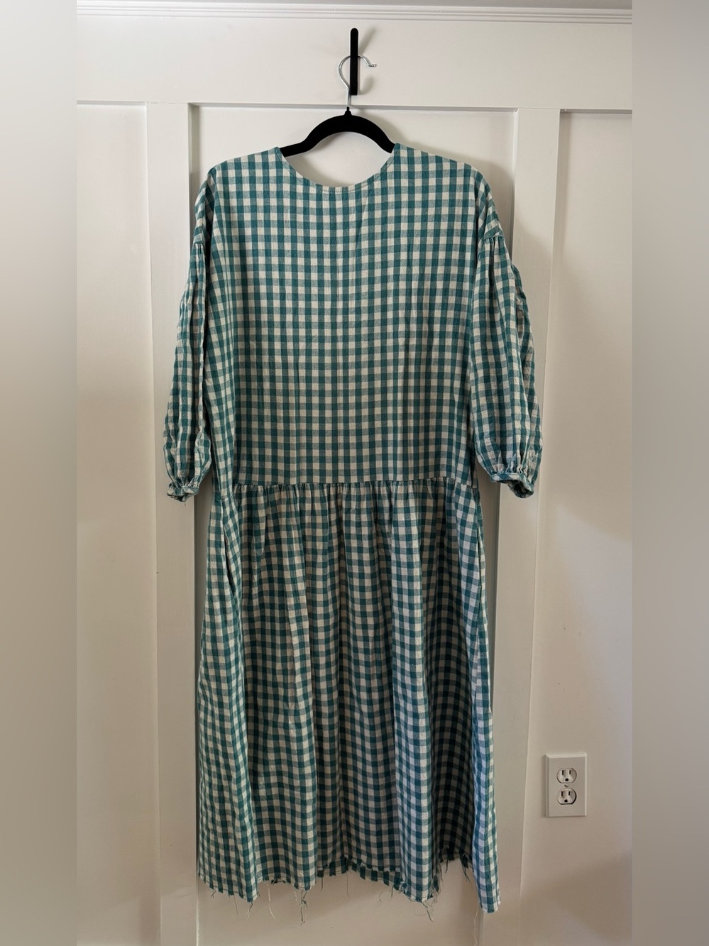 April Meets October cotton check maxi dress